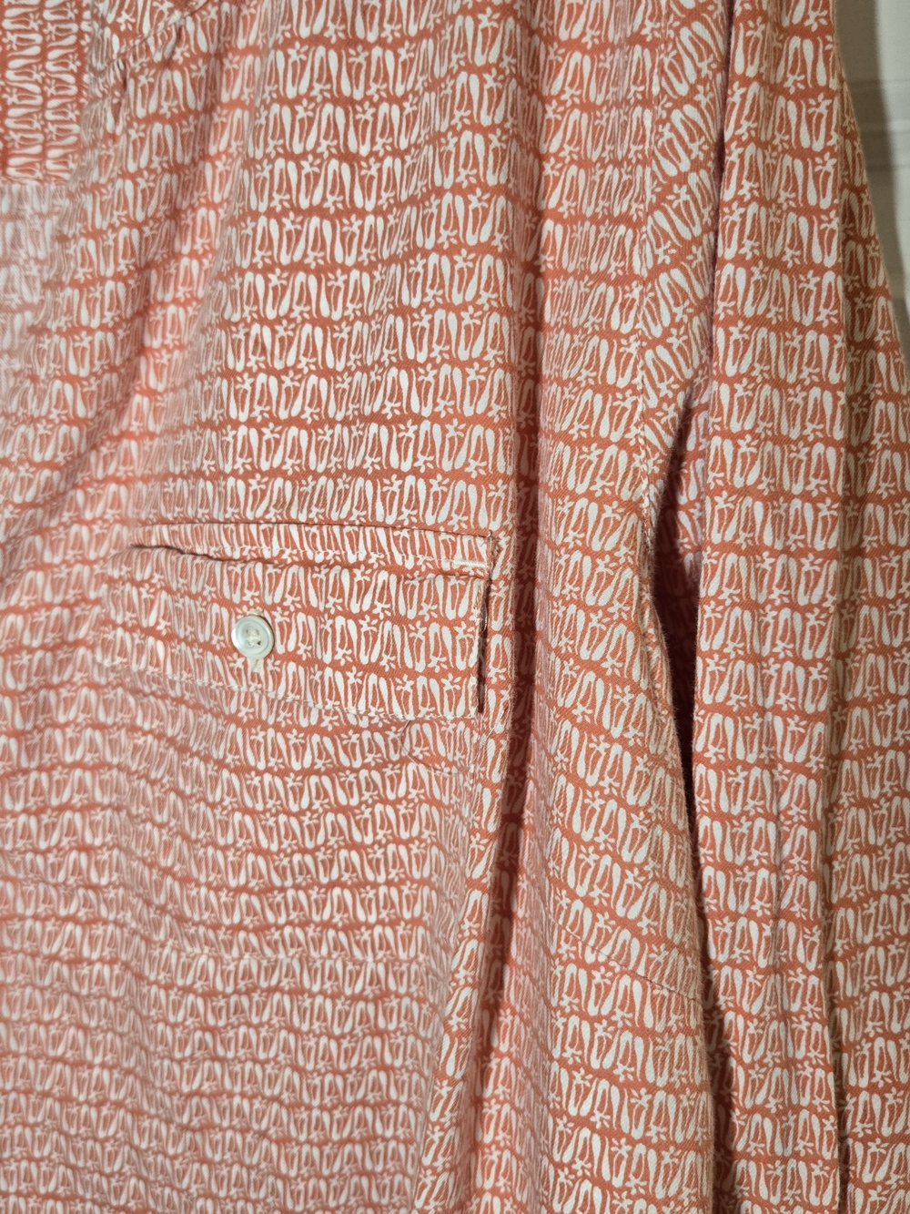 J. Jill Coral Geometric Print Popover Tunic Blouse 100% Cotton Size 2x - Picture 4 of 12